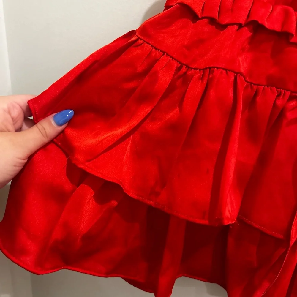 Red Ruffle Mini Skort - Picture 3 of 7